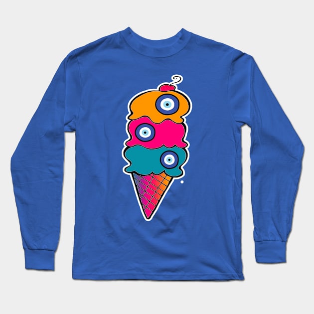 Eye Scream Cone Long Sleeve T-Shirt by artbyomega